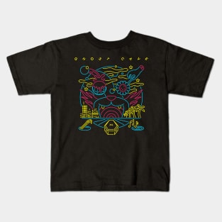 Ghost Cave Neon Album Cover (Multicolor) Kids T-Shirt
